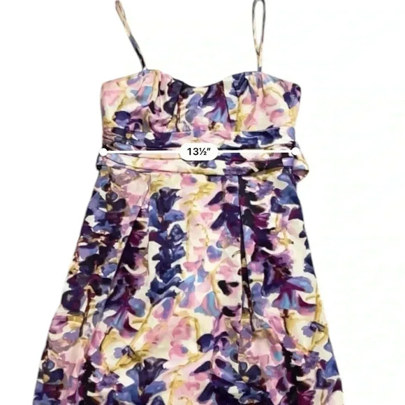 Vintage City Triangles spaghetti strap mini dress abstract floral 7/8 90’s - Picture 8 of 14